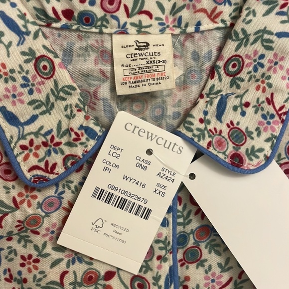CREWCUTS J CREW NWT adorable two-piece bird print pajamas - Picture 2 of 7